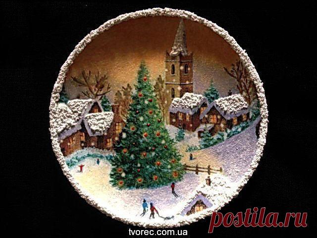 Тарелочка с инеем. Мастер-класс