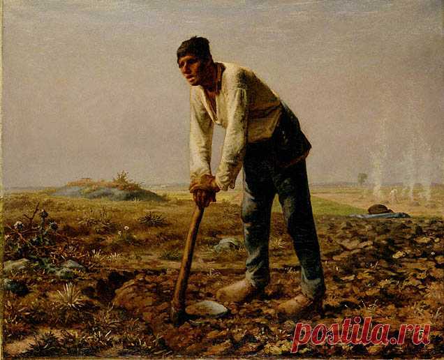 Человек с мотыгой. Жан-Франсуа Милле. Описание картины.