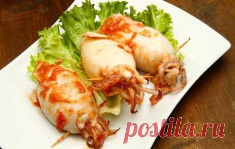 Кальмары, фаршированные рисом | 4vkusa.ru