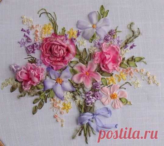 Учимся вышивать лентами