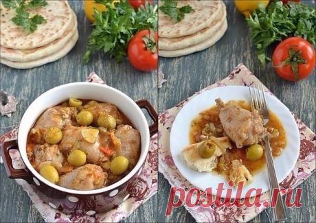 Восхитительная курочка...оливки придают ей замечательный аромат и вкус!