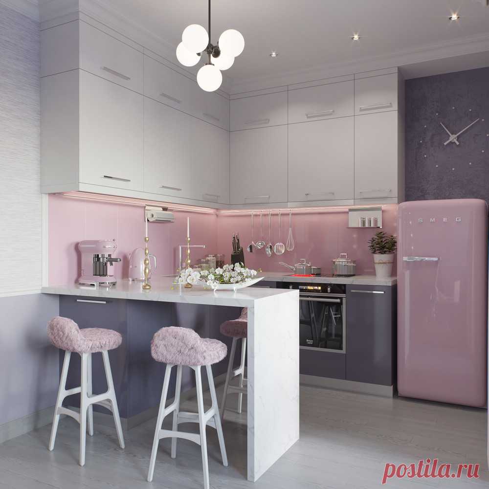 Кухня в стиле "Розовый фламинго"