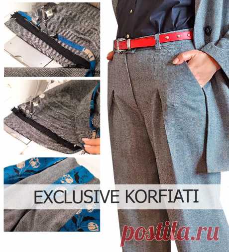 Как вшить молнию в брюки - мастер-класс А. Корфиати Как вшить молнию в брюки? Подробный мастер-класс с инструкцией и фото. Открываем дизайнерский подход к обработке молнии на класических брюках