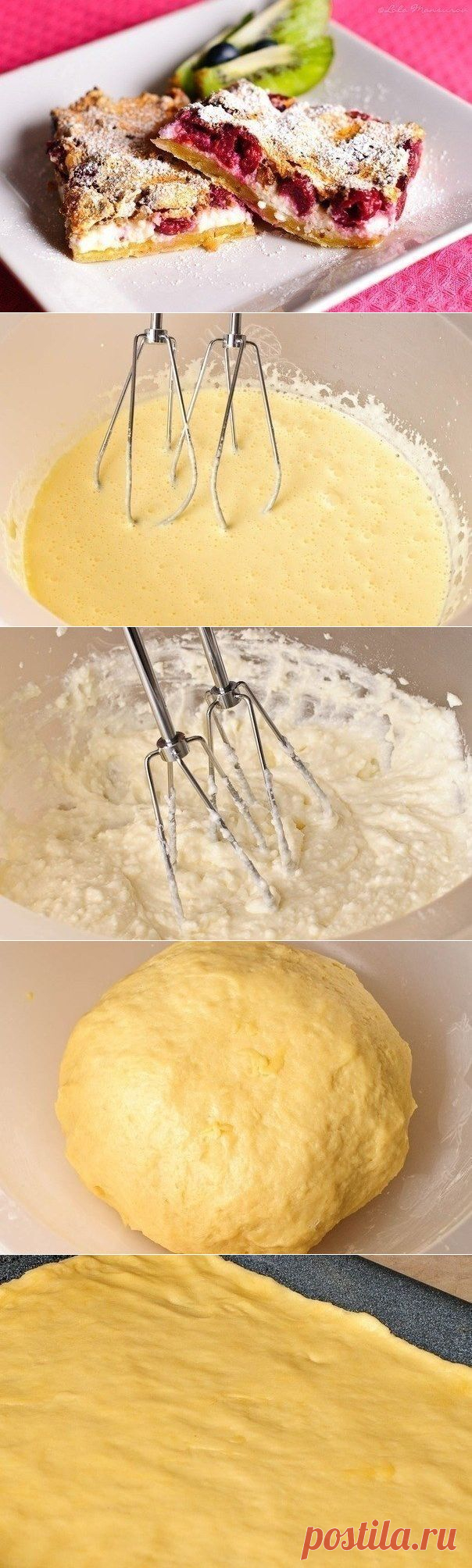 Как приготовить творожно-вишнёвый пирог - рецепт, ингридиенты и фотографии