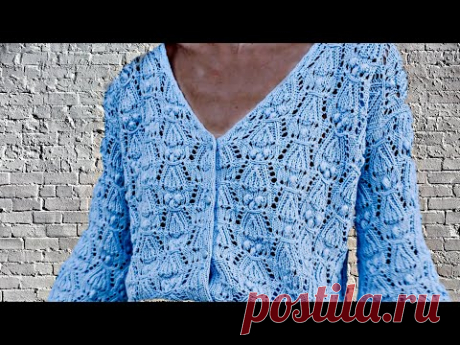 Новое!!! Шикарный Жакет Annette от Sezane/ МК Очаровательный Узор спицами с обвитыми петлями