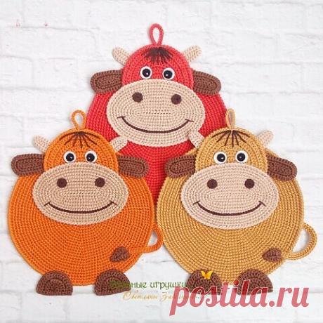 В качестве идеи
Прихватки с символом 2021 года
Автор на фото