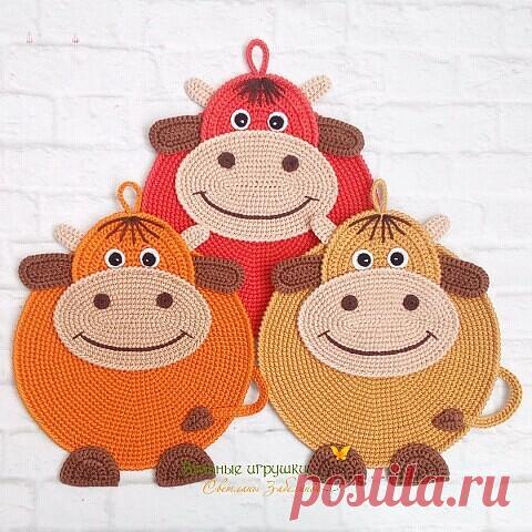 В качестве идеи
Прихватки с символом 2021 года
Автор на фото