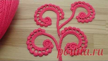 Завиток с пышными столбиками - вязание крючком - мастер класс crochet