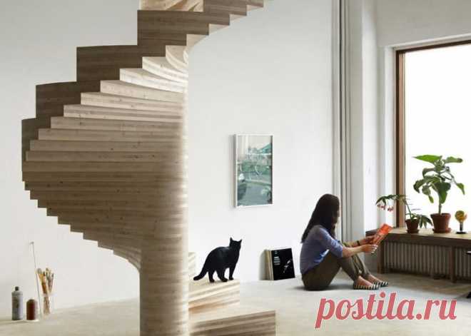 Деревянная винтовая лестница