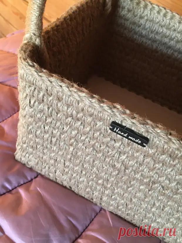 Что нужно знать, перед началом вязания прямоугольной корзины из джута, чтобы не перевязывать - Сам себе мастер - 14 марта - Медиаплатформа МирТесен