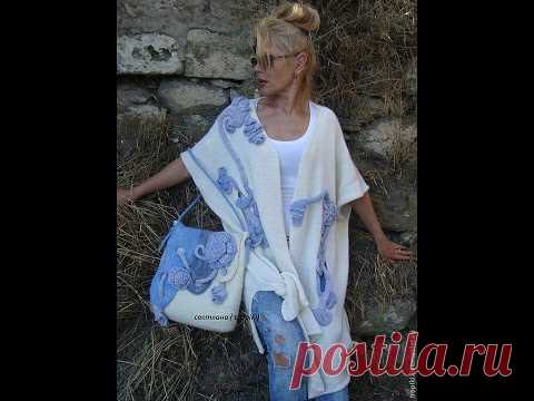 Вязаное пальто с коротким рукавом. Авангардной формы, но элегантное. Описание + схемы | razpetelka.ru