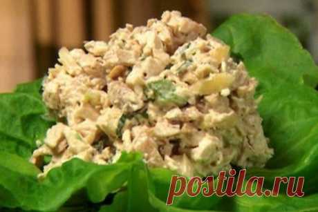 Овощной салат с грибами и яблоком под соусом тартар — рецепт