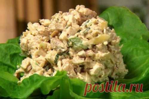 Овощной салат с грибами и яблоком под соусом тартар — рецепт