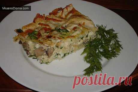 Быстрый пирог из лаваша с сыром и грибами / Домашние рецепты. Готовим дома вкусно!