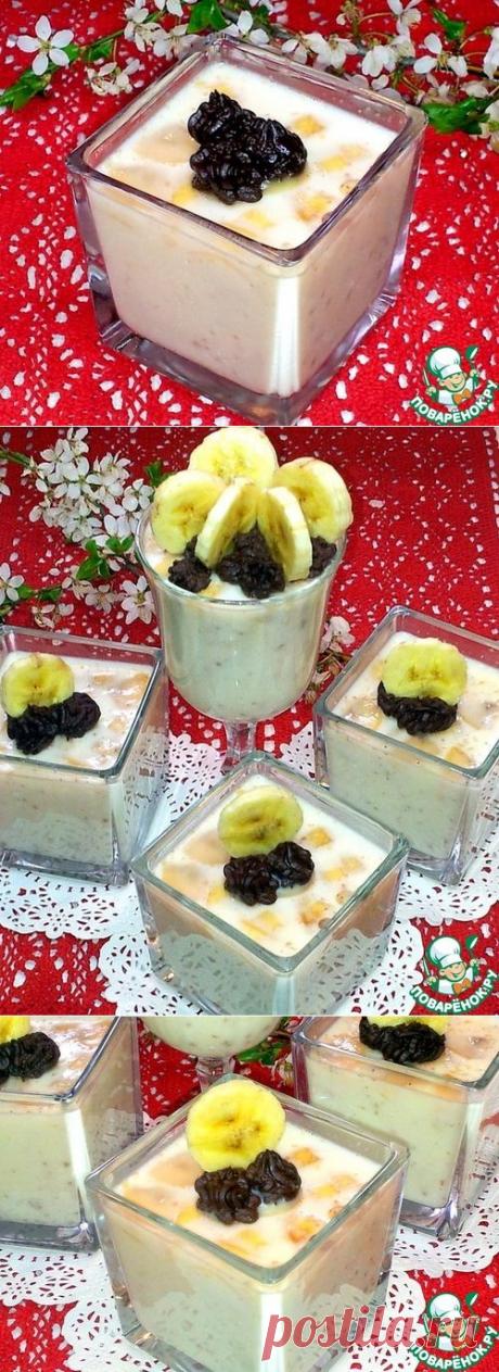 Йогуртовое желе с шоколадом и бананом - кулинарный рецепт