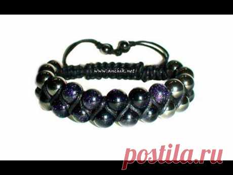 Tutorial: Double Shamballa Bracelet / Двойной браслет ШАМБАЛА - YouTube