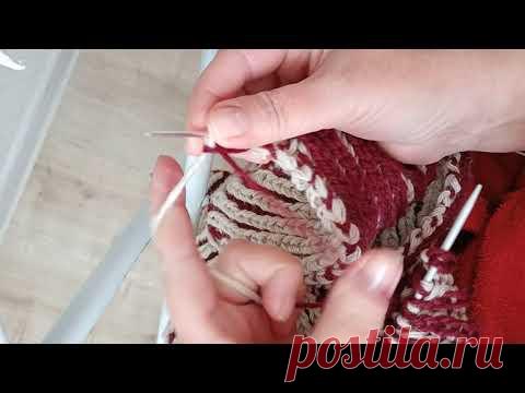 Набор и расчет петель для застёжки поло, в узоре бриошь. Casting stitches for brioshe polo dress.