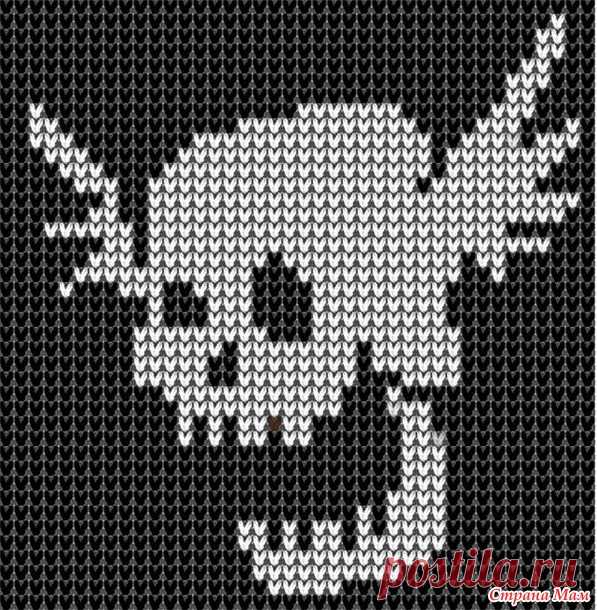 Фиолетовый джемпер с черепами (спицами + вышивка) - Вязание - Страна Мам