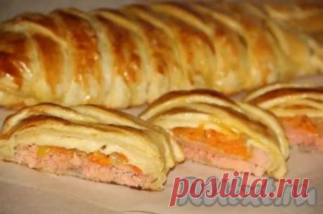 Рецепт пирога с рыбой из слоеного теста