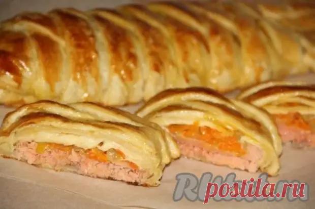 Рецепт пирога с рыбой из слоеного теста