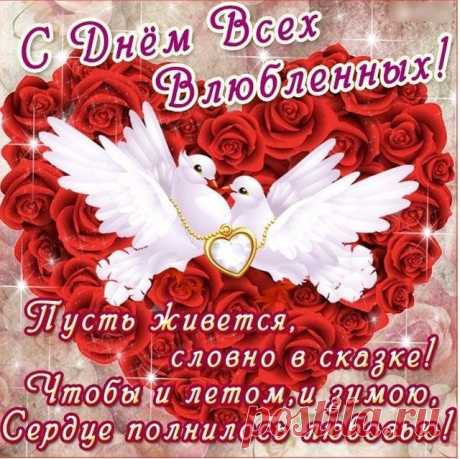 С днем святого Валентина!
Желаю счастья, позитива,
И чтоб вторая половина,
Чаще на руках носила!