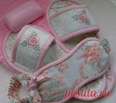 Шьем маску дня сна и тапочки