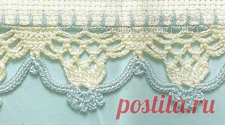 Обвязка края изделия крючком(схемы).
