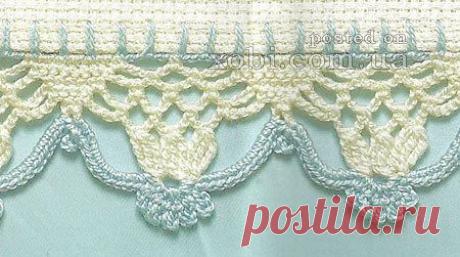 Обвязка края изделия крючком(схемы).