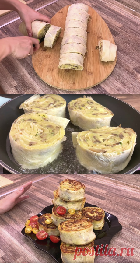 Лаваш с Картошкой и Грибами Постный рецепт на каждый день