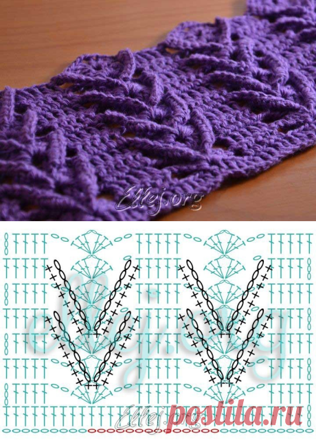 Узор Дельфиниум | Crochet by Ellej | Вязание крючком от Елены Кожухарь