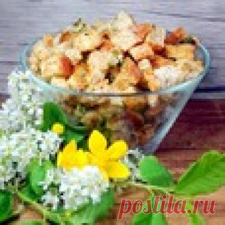 Сухарики с сыром и черемшой Кулинарный рецепт