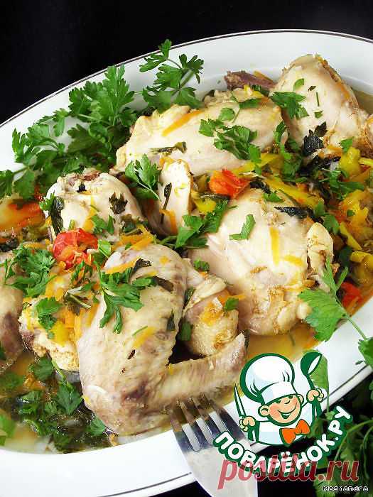 Курица с ароматной овощной подливой в мультиварке - кулинарный рецепт