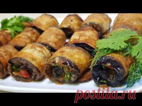 Рулетики из баклажанов .Самые вкусные  / Baqlajonli rulet