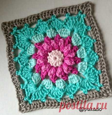 Pukado By Patricia Stuart: Crochet Mood Blanket 2014 - June Square - by Pukado Free Pattern