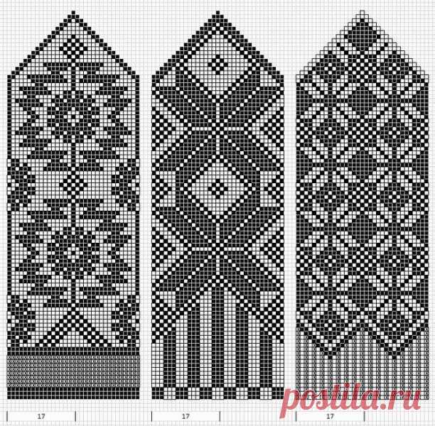 Жаккардовые узоры для варежек