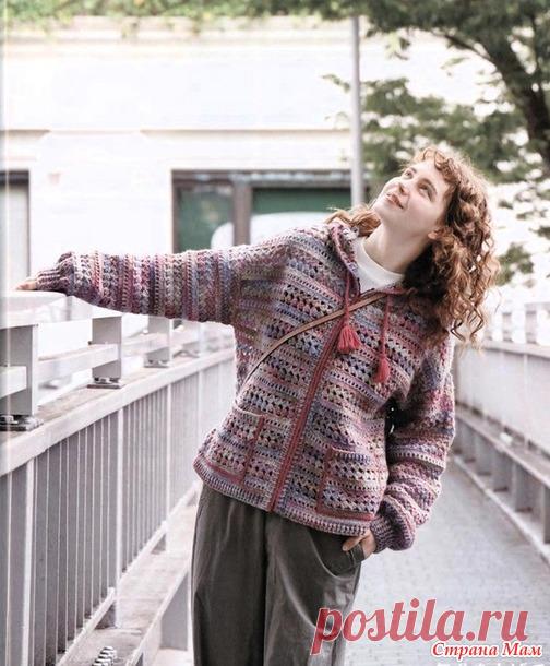 Куртка с капюшономи накладными карманами. Крючок. - ВЯЗАНАЯ МОДА+ ДЛЯ НЕМОДЕЛЬНЫХ ДАМ - Страна Мам
