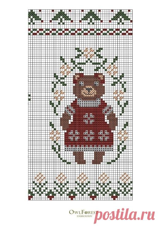 Gallery.ru / Foto n.° 2 - Año nuevo del oso. Bordado en el bosque de búhos - Lidia63