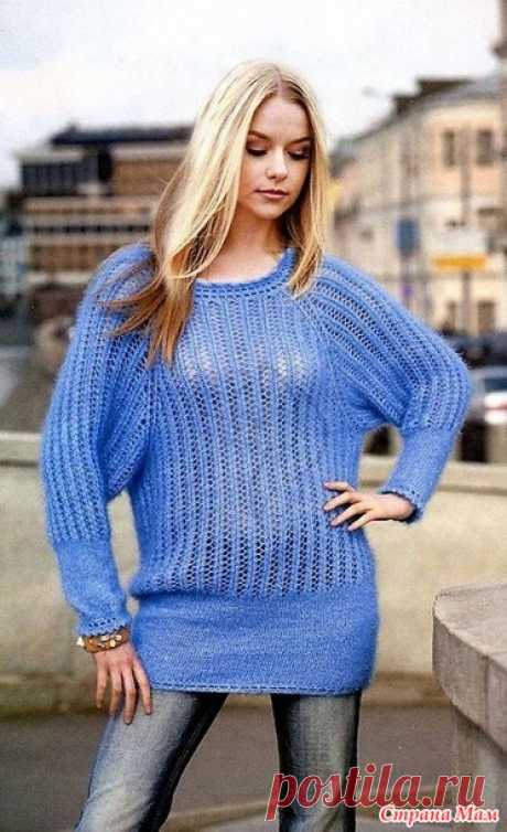 Ажурный джемпер-реглан. Спицы. - ВЯЗАНАЯ МОДА+ ДЛЯ НЕМОДЕЛЬНЫХ ДАМ - Страна Мам