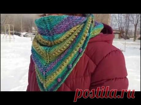 РОЖДЕСТВЕНСКИЙ ПЛАТОК . Техника вязания ПЛАТКА от ЦЕНТРА.Как вязать кайму.