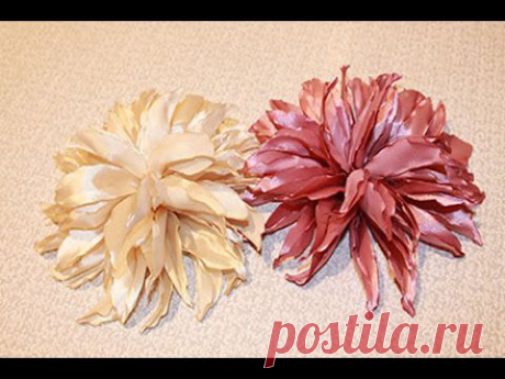 Цветок канзаши - ГЕОРГИНА - YouTube