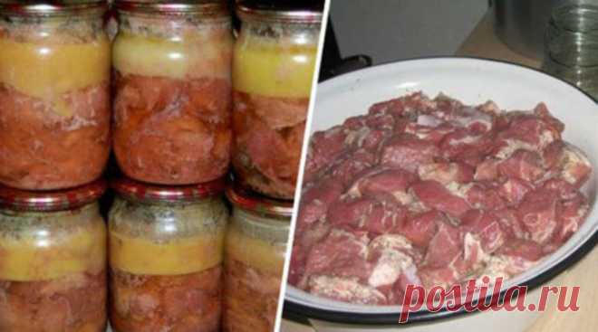 Домашняя тушенка. Мясо просто тает во рту! Очень нежное мясо. Забери рецепт!