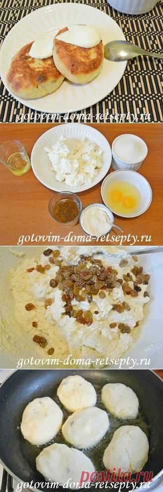 Сырники из творога, рецепт с манкой и изюмом.