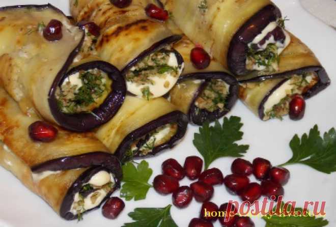 Рулетики из баклажан с орехами и чесноком/Сайт с пошаговыми рецептами с фото для тех кто любит готовить