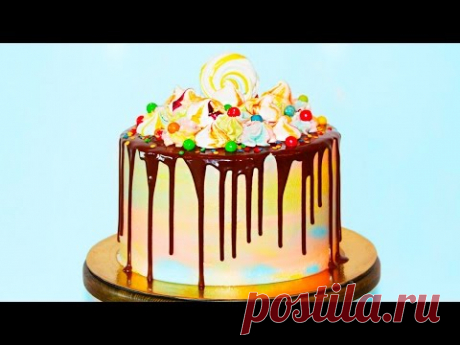 🍰 Шоколадный Торт Размытая Радуга ♥ Как Собрать и Украсить Торт ♥ Рецепты NK cooking