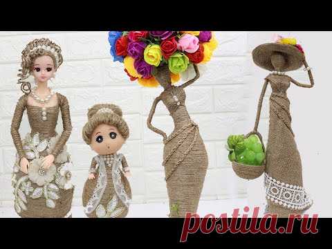 5 Beautiful Jute craft doll | How to decorate doll from jute rope | #2