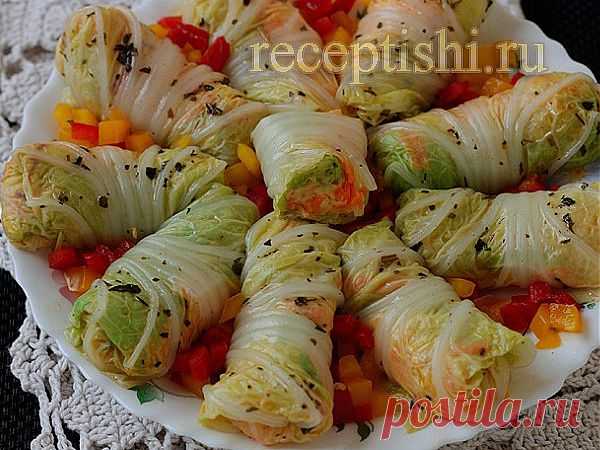 Рулеты из китайской капусты с сыром и овощами | Кулинарные рецепты с фото на Рецептыши.ру