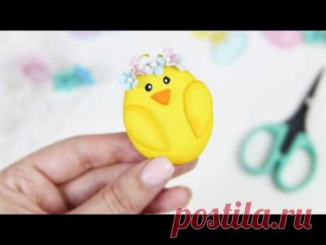 Милый птенчик из фоамирана💛🥰Декор своими руками для Пасхальных открыток и поделок. DIY Easter