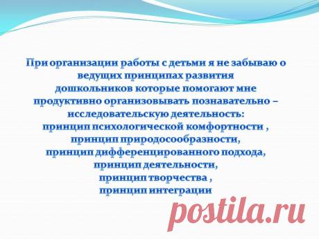 При организации работы с детьми я не забываю о ведущих принципах - Презентация 230965-29