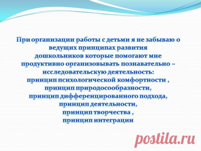 При организации работы с детьми я не забываю о ведущих принципах - Презентация 230965-29