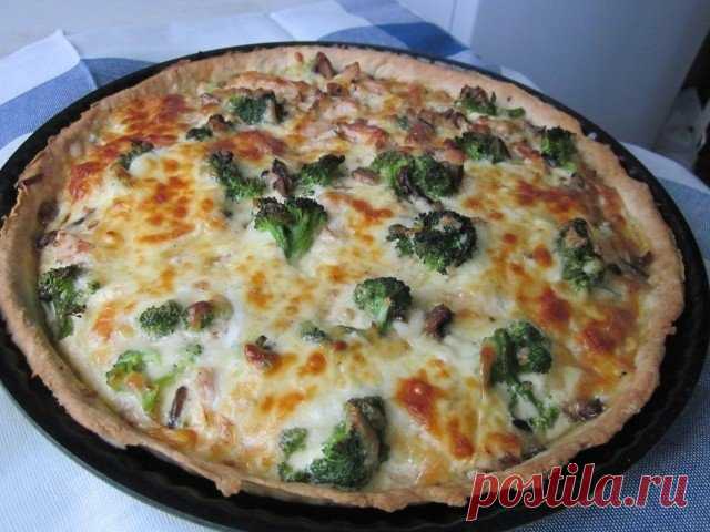 Лоранский пирог с курицей, грибами и брокколи - Простые рецепты Овкусе.ру